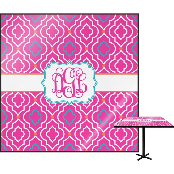 Custom Colorful Trellis Square Table Top - 24" (Personalized)