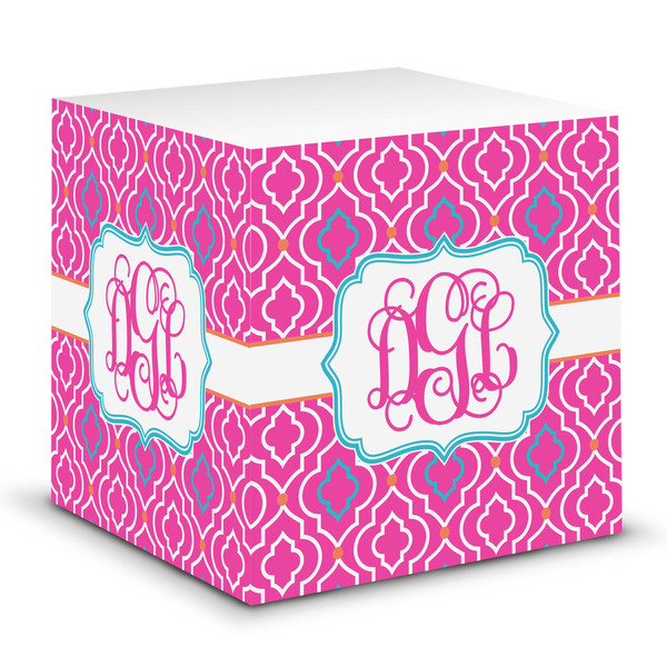 Custom Colorful Trellis Sticky Note Cube (Personalized)