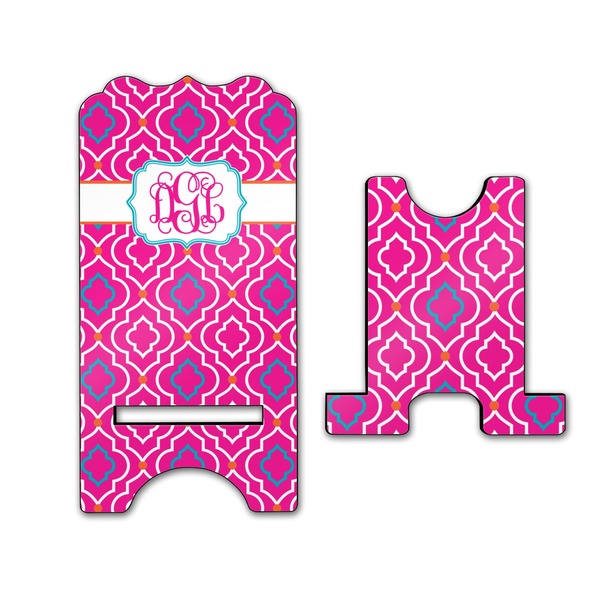 Colorful Trellis Stylized Phone Stand - Front & Back - Large