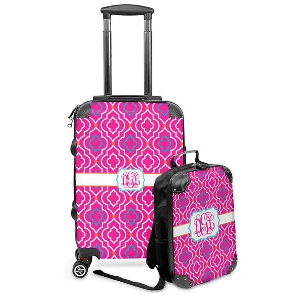 Custom Colorful Trellis Kids 2-Piece Luggage Set - Suitcase & Backpack (Personalized)