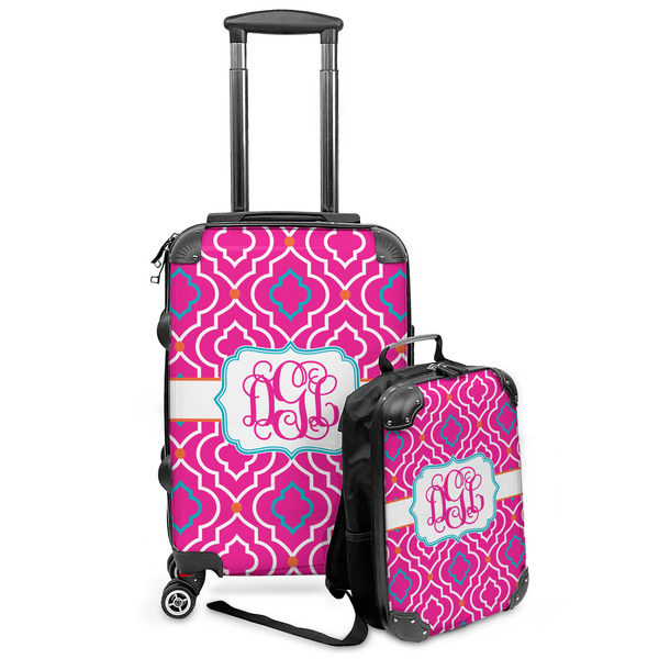 Custom Colorful Trellis Kids 2-Piece Luggage Set - Suitcase & Backpack (Personalized)