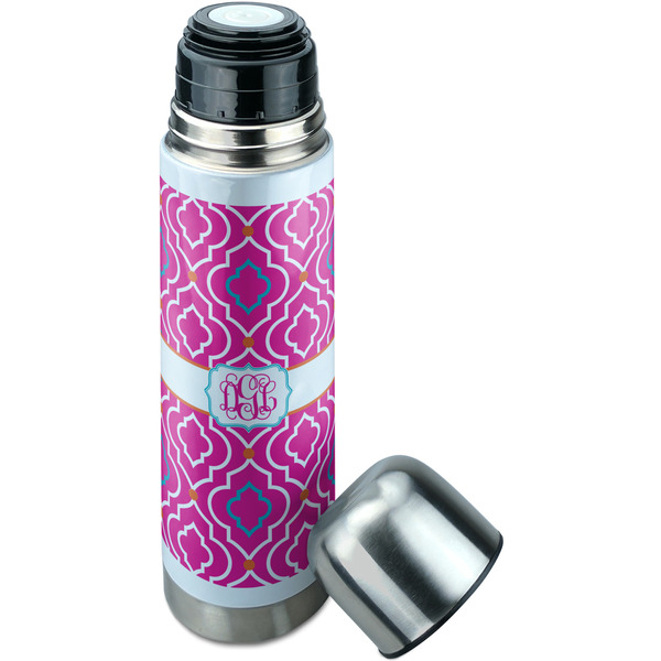 Colorful Trellis Thermos - Lid Off