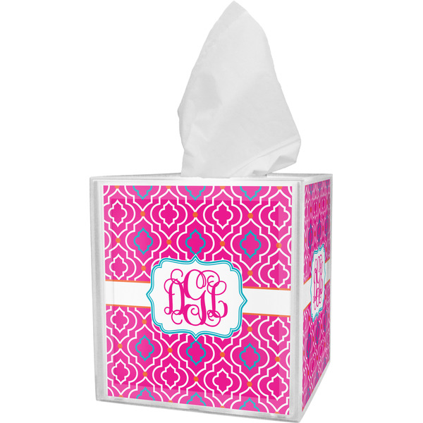 Custom Colorful Trellis Tissue Box Cover (Personalized)