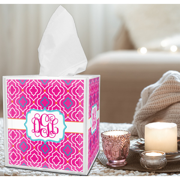 Colorful Trellis Tissue Box - LIFESTYLE