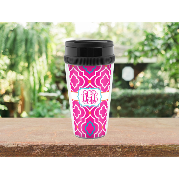 Colorful Trellis Travel Mug Lifestyle (Personalized)
