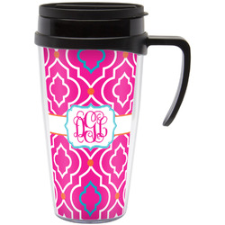 Colorful Trellis Acrylic Travel Mug with Handle (Personalized)
