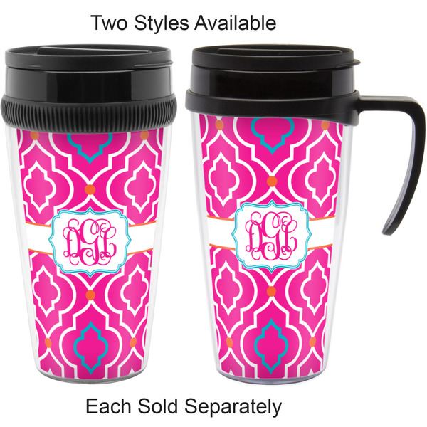 Colorful Trellis Travel Mugs - with & without Handle