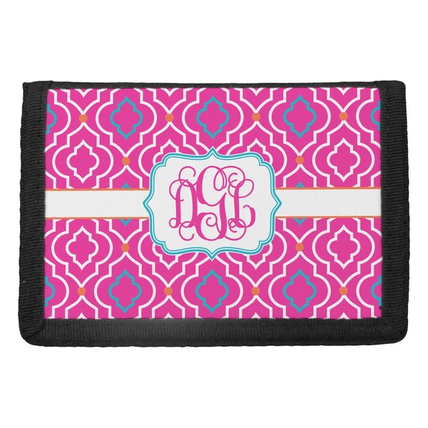 Custom Colorful Trellis Trifold Wallet (Personalized)