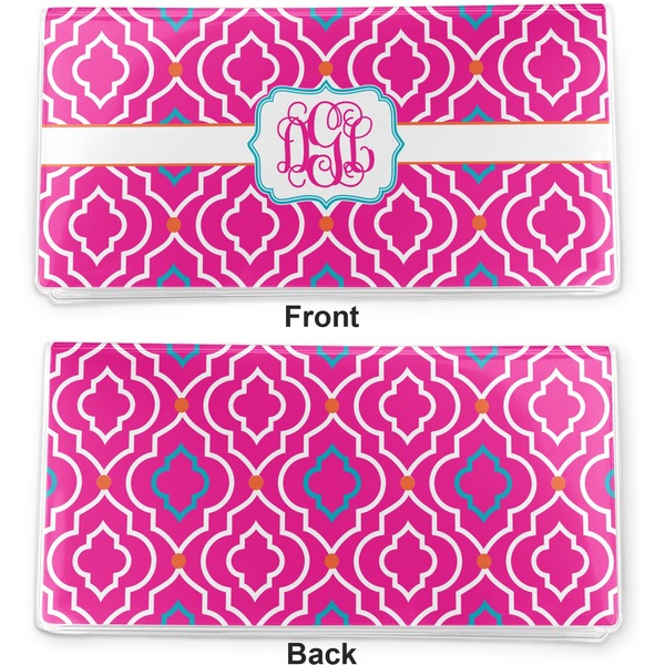Colorful Trellis Vinyl Check Book Cover - Front and Back
