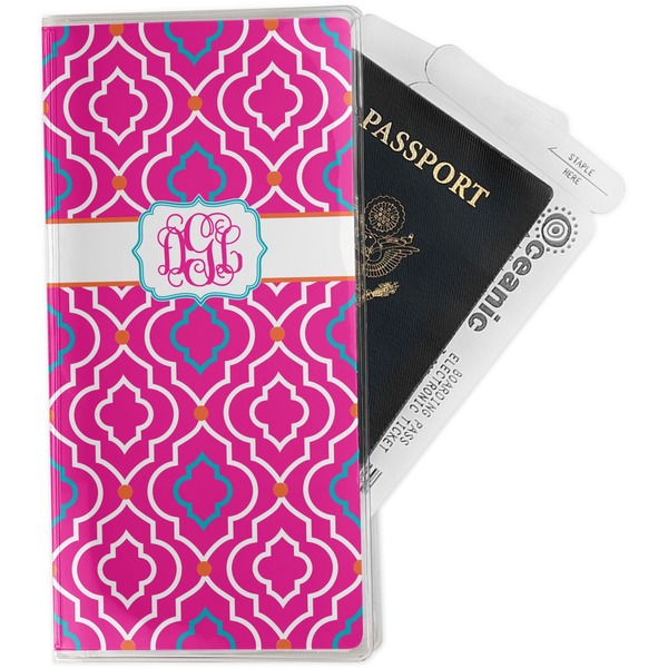 Custom Colorful Trellis Travel Document Holder