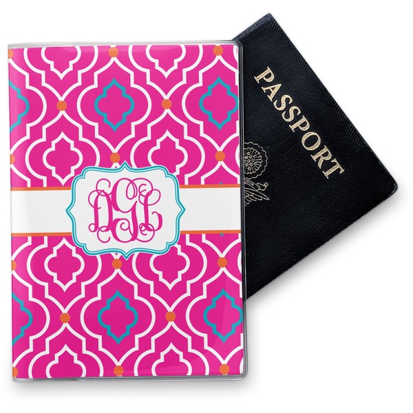 Custom Colorful Trellis Vinyl Passport Holder (Personalized)