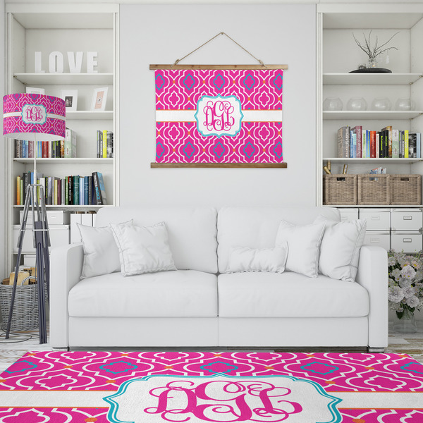 Colorful Trellis Wall Hanging Tapestry - IN CONTEXT