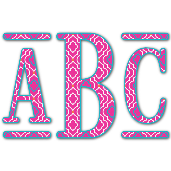 Custom Colorful Trellis Monogram Decal - Large (Personalized)