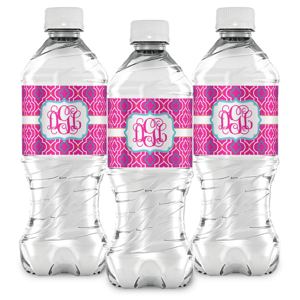 Colorful Trellis Water Bottle Labels - Front View
