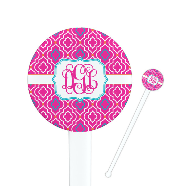 Custom Colorful Trellis Round Plastic Stir Sticks (Personalized)