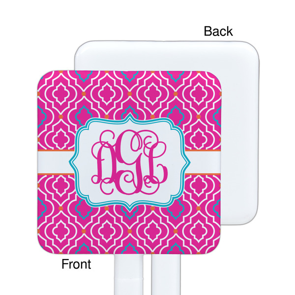 Colorful Trellis White Plastic Stir Stick - Single Sided - Square - Approval