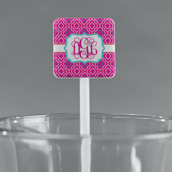 Colorful Trellis White Plastic Stir Stick - Square - Main