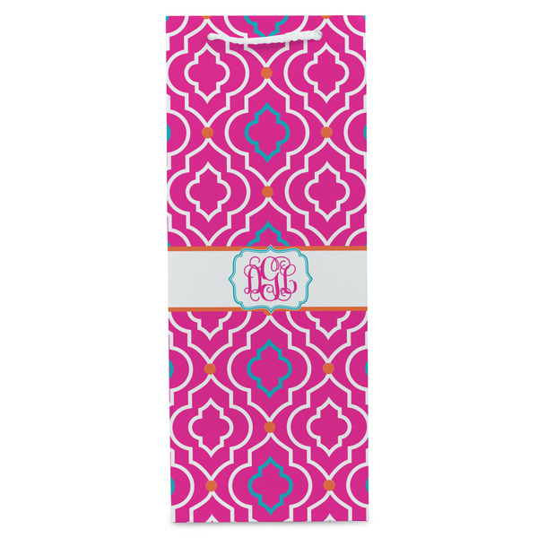 Colorful Trellis Wine Gift Bag - Matte - Front