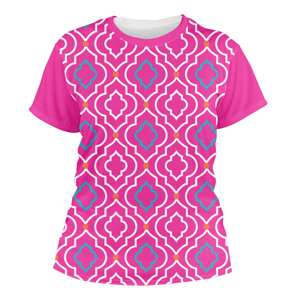 Custom Colorful Trellis Women's Crew T-Shirt - Large