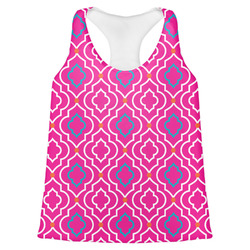 Colorful Trellis Womens Racerback Tank Top - Large (Personalized)