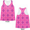 Colorful Trellis Womens Racerback Tank Tops - Medium - Front and Back