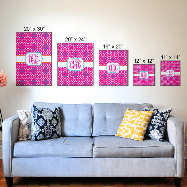 Colorful Trellis Wood Prints - Size Comparison