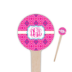 Colorful Trellis 4" Round Wooden Food Picks - Single Sided (Personalized)
