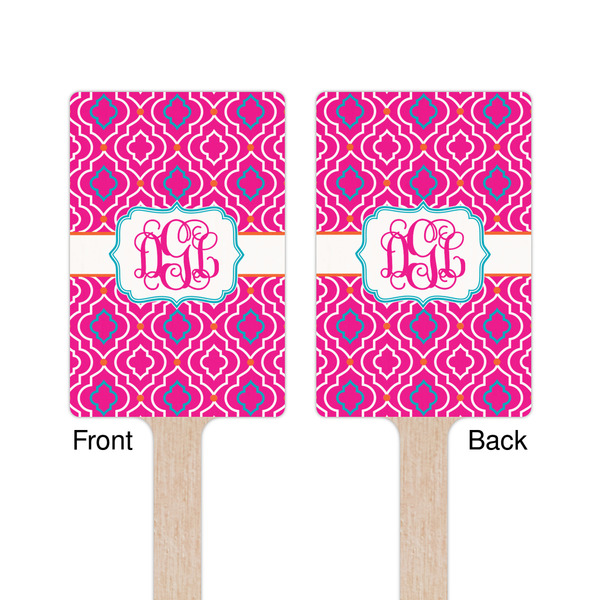 Colorful Trellis Wooden 6.25" Stir Stick - Rectangular - Double Sided - Front & Back