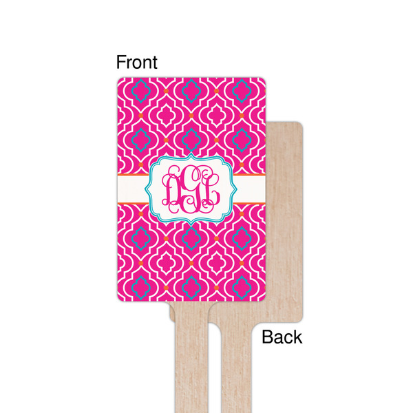Colorful Trellis Wooden 6.25" Stir Stick - Rectangular - Single - Front & Back