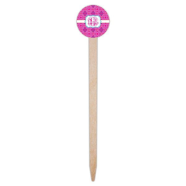 Colorful Trellis Wooden 6" Food Pick - Round - Single Pick