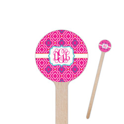 Colorful Trellis 6" Round Wooden Stir Sticks - Single Sided (Personalized)