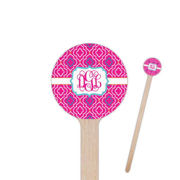 Custom Colorful Trellis Round Wooden Stir Sticks (Personalized)