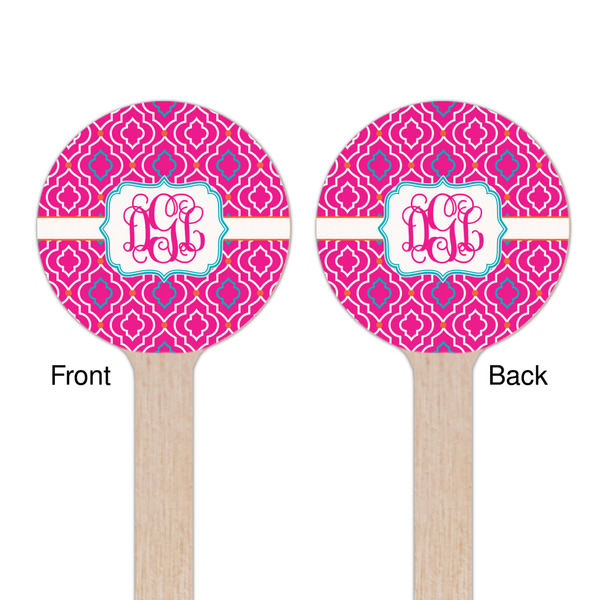 Colorful Trellis Wooden 6" Stir Stick - Round - Double Sided - Front & Back