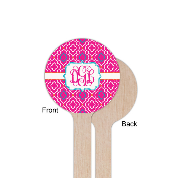 Colorful Trellis Wooden 6" Stir Stick - Round - Single Sided - Front & Back