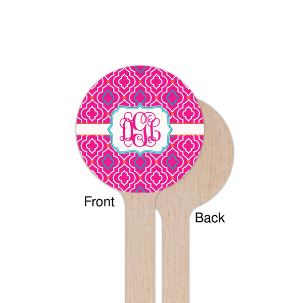 Colorful Trellis Wooden 7.5" Stir Stick - Round - Single Sided - Front & Back