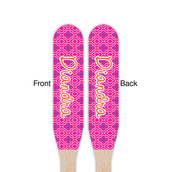 Colorful Trellis Wooden Food Pick - Paddle - Double Sided - Front & Back