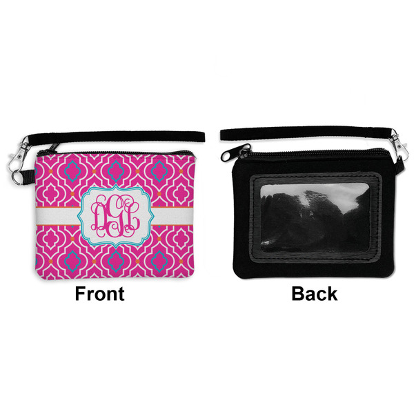 Colorful Trellis Wristlet ID Cases - Front & Back