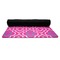 Colorful Trellis Yoga Mat Rolled up Black Rubber Backing