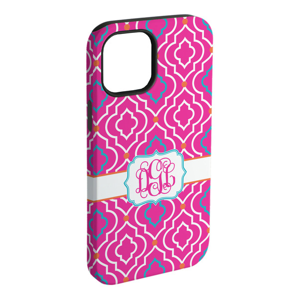 Custom Colorful Trellis iPhone Case - Rubber Lined - iPhone 15 Plus (Personalized)