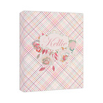 Modern Plaid & Floral Canvas Print (Personalized)