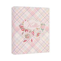 Modern Plaid & Floral Canvas Print (Personalized)