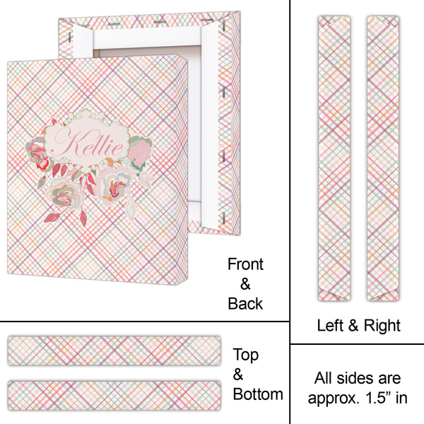 Modern Plaid & Floral 11x14 - Canvas Print - Approval