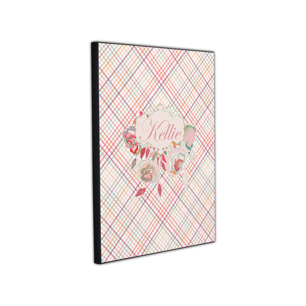 Modern Plaid & Floral 11x14 Wood Print - Angle View