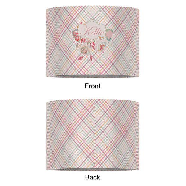 Modern Plaid & Floral 12" Drum Lampshade - APPROVAL (Fabric)