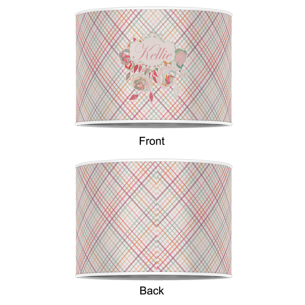 Modern Plaid & Floral 12" Drum Lampshade - APPROVAL (Poly Film)