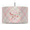 Modern Plaid & Floral 12" Drum Pendant Lamp - Fabric (Personalized)