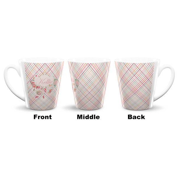 Modern Plaid & Floral 12 Oz Latte Mug - Approval