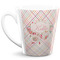 Modern Plaid & Floral 12 Oz Latte Mug - Front Full