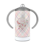 Modern Plaid & Floral 12 oz Stainless Steel Sippy Cup (Personalized)