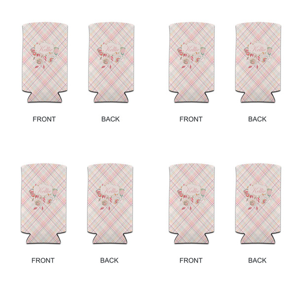 Modern Plaid & Floral 12oz Tall Can Sleeve - Set of 4 - APPROVAL